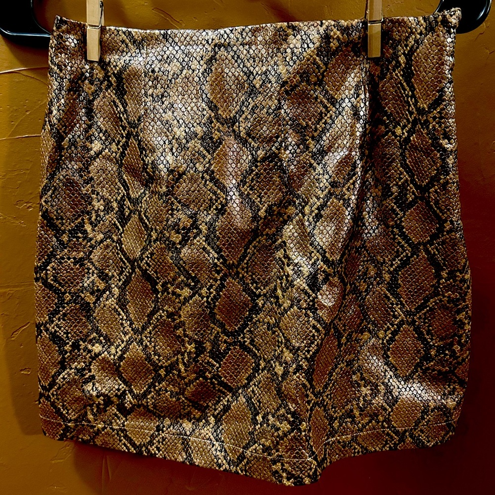 Fate Brand gold & black snakeskin 16 inch mini skirt.
